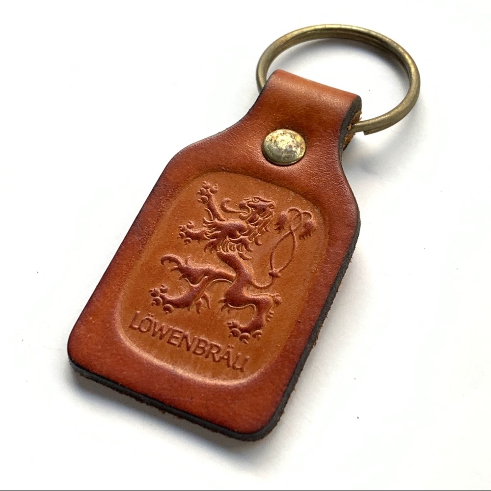 Vintage LOWENBRAU Leather Germany Keychain